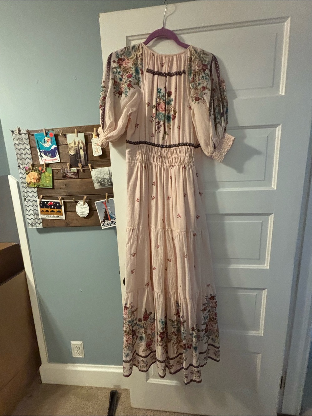 Anthropologie Somerset Floral border, print Maxi Dress - Cream - Picture 3 of 5